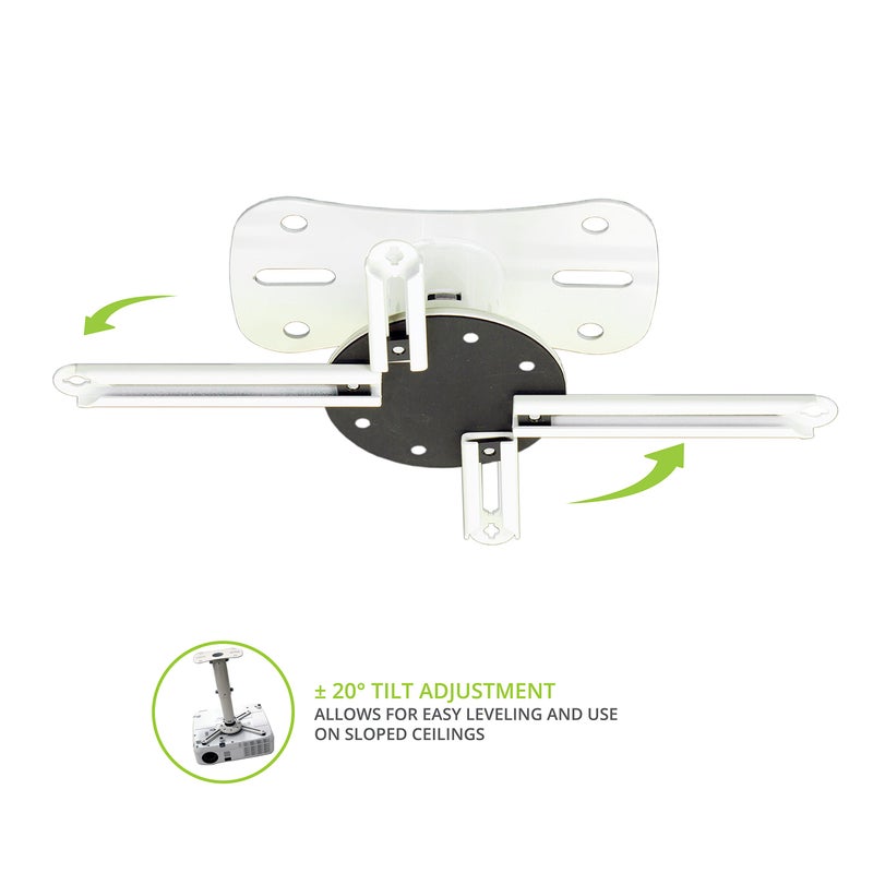Kanto P101W Universal Projector Ceiling Mount | Solid Steel Construction | Easy to Install | White - Image 5